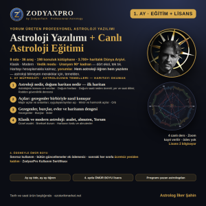 1.⁠ ⁠Ay · Astroloji Eğitim + ZodyaxPro Lisans<br><span style="font-size:12px">17 KASIM 2026</span>