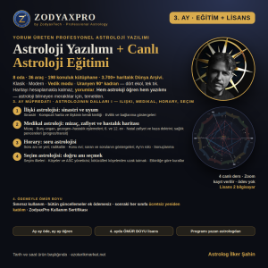 3.⁠ ⁠Ay · Astroloji Eğitim + ZodyaxPro Lisans<br><span style="font-size:12px">17 Ocak 2027</span>
